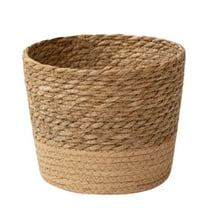 Woven Seagrass Planter Baskets, Natural Straw Plant Pot Covers for Indoor Plants, Rustic Flower Pot Basket Home Decor & Storage Organizer for Living Room, Porch