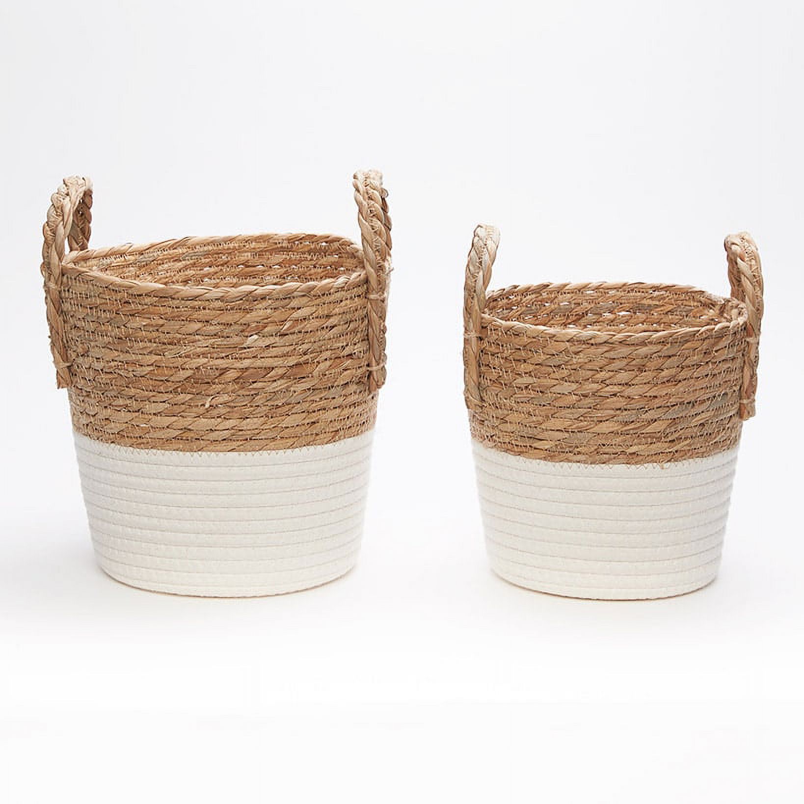 Homezone Natural Handwoven Seagrass Basket with Unique Detailing ...