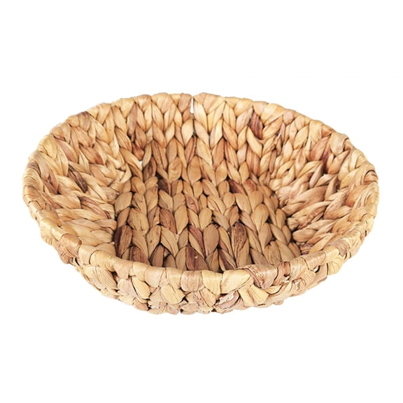 Woven Seagrass Tray, Wicker Serving Tray, Round Grass Storage Bin for Bread, Coffee Table, Vegetable Arts and Crafts Tea