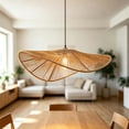 Woven Shade, No Assembly, Farmhouse Coastal Wicker Ceiling Light ...
