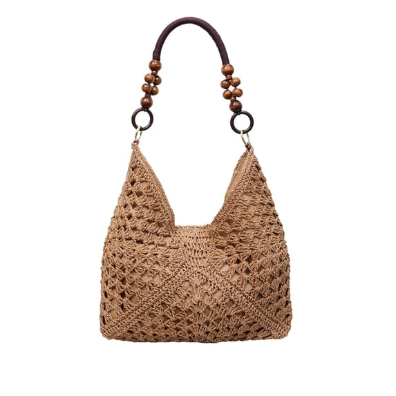 Woven Shoulder Bag, Large Capacity Shoulder Handbag, Versatile Commuting Tote Bag for Daily Use and Travel