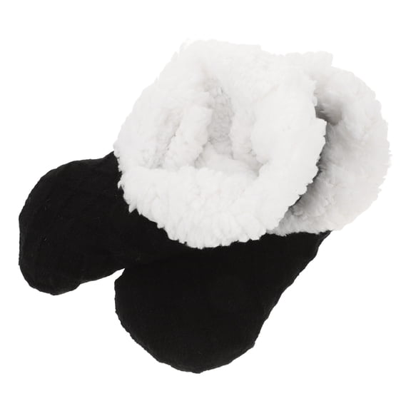 FONDOTIN Cozy Black NonSlip Warm Boot Socks for Women's Polyester Fleece for Indoor Use  Thickness  Comfortable Fit