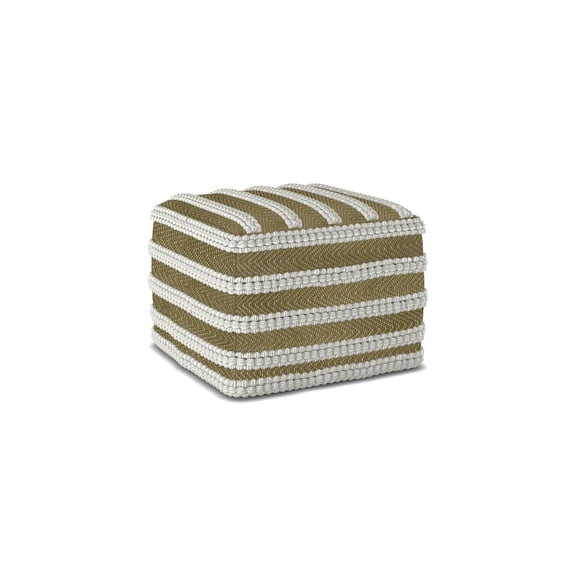 Woven Square Pouf 18x18x14 - Outdoor Indoor Seating & Footrest