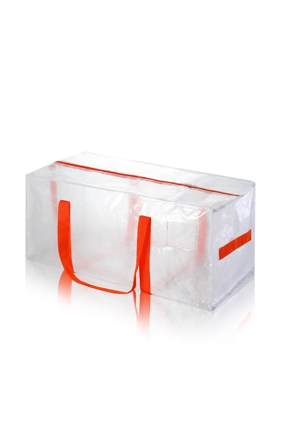 Woven Storage Bag with Zipper Large Capacity Thickened PE Handbag for Home Textile Organization