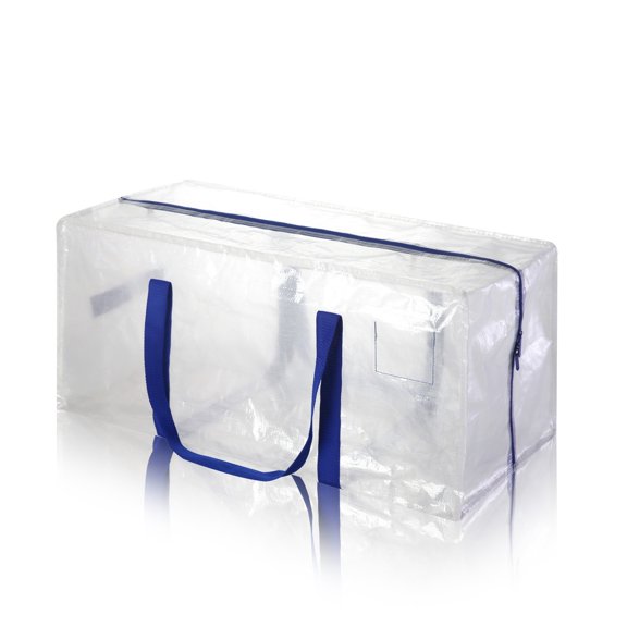 Woven Storage Bag with Zipper Large Capacity Thickened PE Handbag for Home Textile Organization