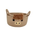 thumbnail image 1 of Woven Storage Basket, Animal Shaped Organizer, Gift Hamper, Cute Cow Shaped Rope Basket with Ears Handles for Nursery Towel Sundry Gift Storage, 1 of 7