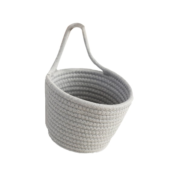 Woven Storage Basket, Cotton Rope Organizer, Hanging Wall Storage Basket, Decorative Storage Container With Lightweight Durable Design For Cosmetics Snacks And Small Items