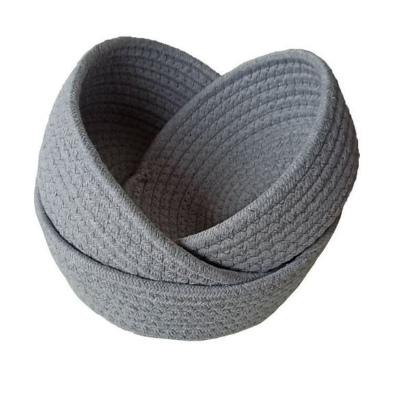 Woven Storage Basket,Cotton Rope Woven Organizer with Handles, Decorative Round Braided Container for Toys and Blankets, Suitable for Living Room,Bedroom and Bathroom