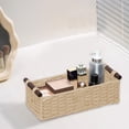 thumbnail image 1 of Woven Storage Basket Paper Rope Organizer, Handcrafted Rectangular Basket with Handles, Eco Friendly Storage Bin for Shelves Bathroom Living Room Office Organization, 1 of 6