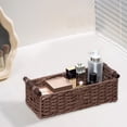 thumbnail image 1 of Woven Storage Basket Paper Rope Organizer, Handcrafted Rectangular Basket with Handles, Eco Friendly Storage Bin for Shelves Bathroom Living Room Office Organization, 1 of 6