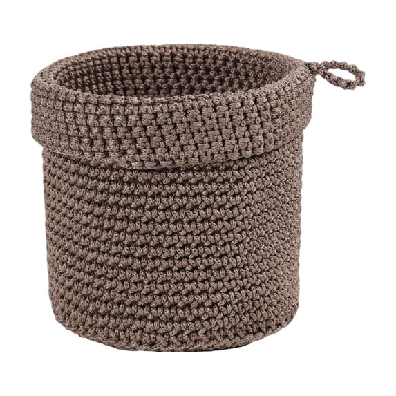 Woven Storage Basket, Round Wall Mounted Woven Hanging Basket, for Bedside Desktop Home Living Room Organizing/Storage, Brown