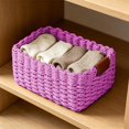 thumbnail image 1 of Woven Storage Basket, Small Storage Basket for Organizing Bathroom Kitchen Shelves Drawer, Cute Handled Wicker Bins for Decorative Square Basket Organizer, 1 of 6