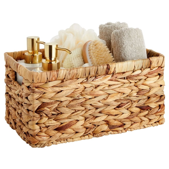Woven Storage Basket Vintage Magazine Rack Bins for Shelves Chic Book Laundry Household Home