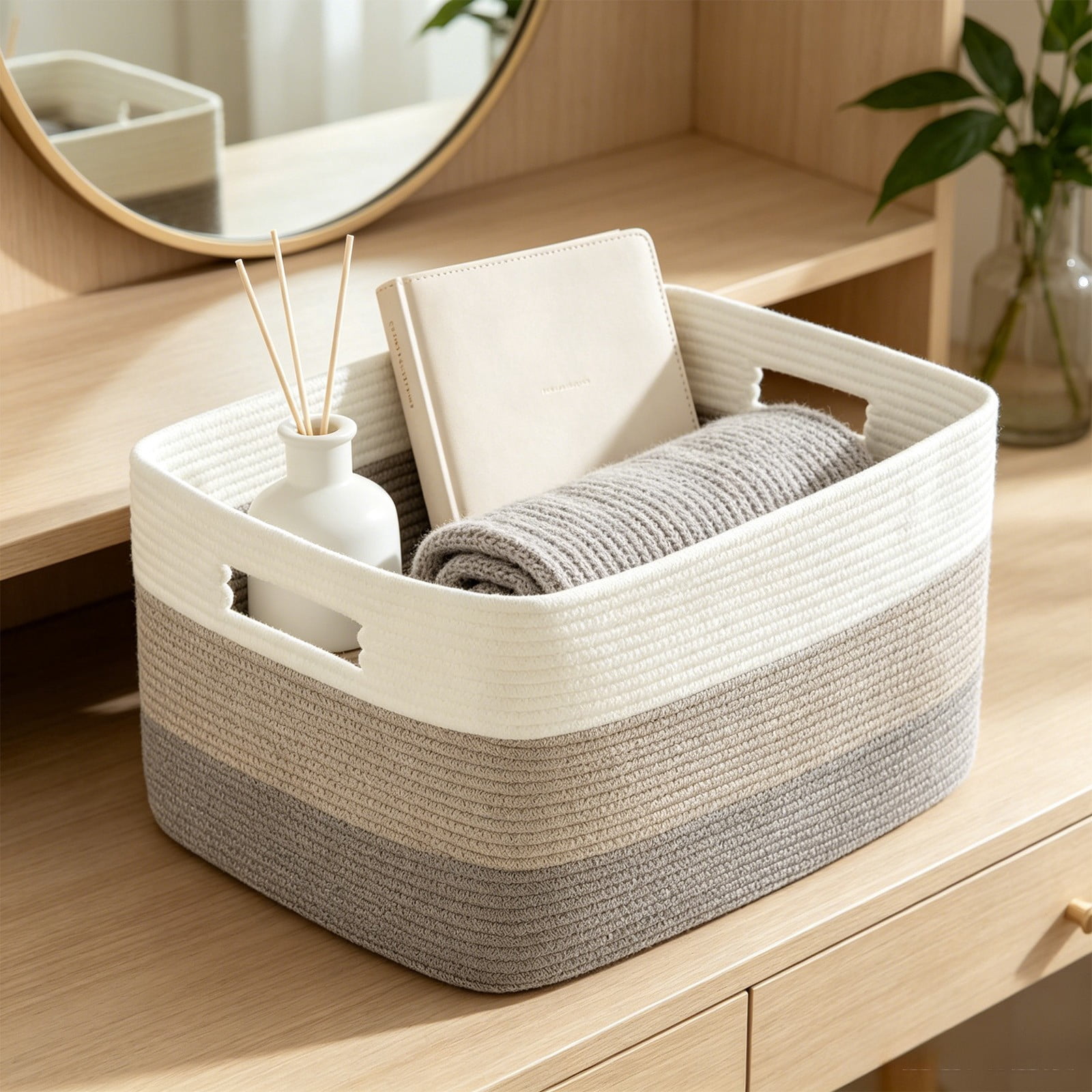 Woven Storage Basket for Toys, Books, and Miscellaneous Items with Soft ...