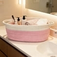 thumbnail image 1 of Woven Storage Basket with Handle, Handmade Fabric Rope Organizer for Shelf, Closet & Gifts, Comes with Ribbon and Bag Decorations, 1 of 5