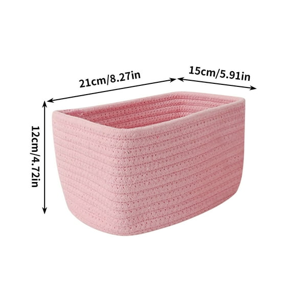 Woven Storage Baskets Decorative Rope Bins for Organizing Shelves, Closets, and Toys, Empty Gift Baskets for Home and Office 21X15X12cm (M)