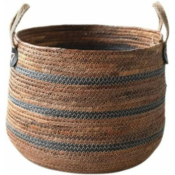 Woven Storage Baskets Straw Planter Basket Toy Blanket Organizer Seagrass Laundry Large Wicker Plant Tree for Dirty Clothes Pillows$$Home Decor, Kitchen, & Other
