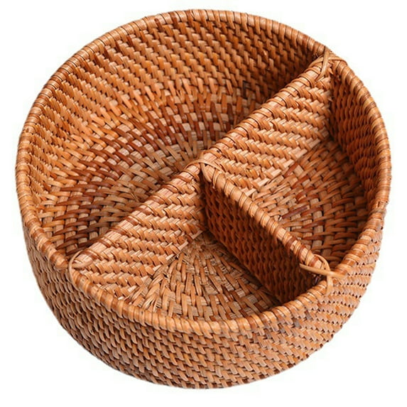 Woven Storage Boxes Snack Storage Boxes Woven Cabinet Organizers Snack Display Baskets Divided Wicker Baskets