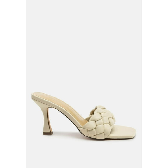 Woven Strap Spool Heel Sandals