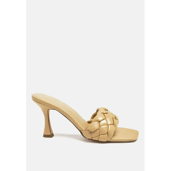 Woven Strap Spool Heel Sandals