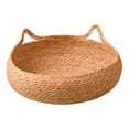 thumbnail image 1 of Woven Straw Cat Bed - 2025 New Natural Rattan Round Pet Basket, Cooling Cat House & Small Dog Bed, Furniture Protective Scratch Mat for Indoor Pets, 1 of 7