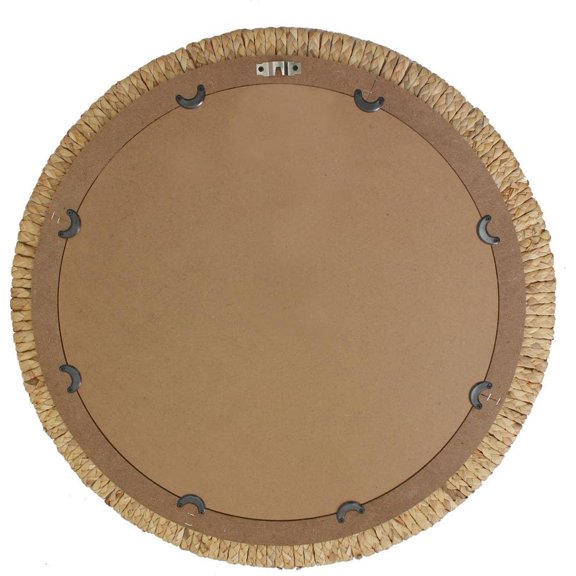 Woven Straw Round Wall Mirror with Glass, 30 inches$$Electronics Accessories
