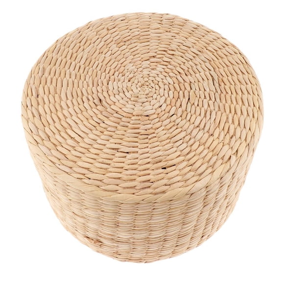 Woven Straw Seat Cushion Pad Handmade Straw Round Tatami Yoga Floor Seat Pillow 30x30x20cm