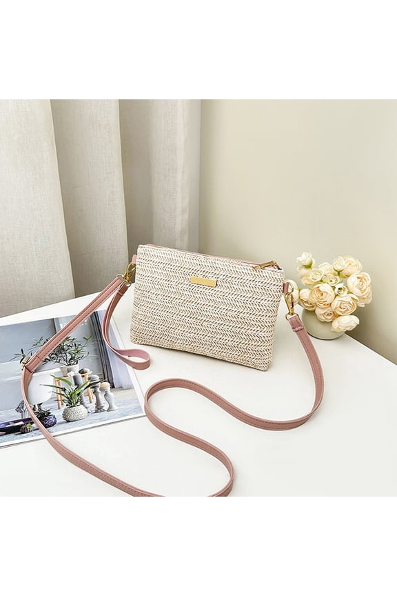 Woven Straw Shoulder Bag,Fashion Crossbody Bag,Nylon Spandex Clutch,Envelope Bag for Women,Adjustable Strap,Bohemian Beach Bag,Summer Festival Purse Holiday Gifts