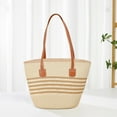 thumbnail image 1 of Woven Straw Shoulder Bag Handwoven Beach Tote Purse Lightweight Raffia Summer Daily Use Elegant Woven Design, 1 of 3