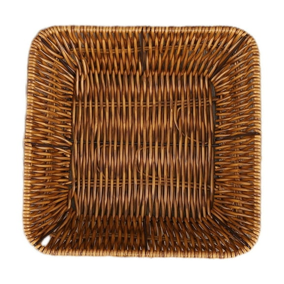 A Woven Style Fruit Snack Basket Storage Container For Kitchen Counter Display 1Pc Plastic Material 8.66X8.66X2.76 Inches Versatile Organizer For Bread Vegetables Small Size 0.38 Lb