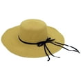 thumbnail image 1 of Woven Sun Hats for Women, Chic Summer Ladies Fashion Hat, Sylish Ribbon (Shoestring Ribbon - Tan, 1 Pack), 1 of 7