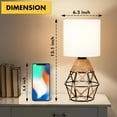 thumbnail image 1 of Woven Table Lamps Set of 2, Farmhouse Nightstand Lamps with White Shade, Modern Bedroom Living Room Lighting, 1 of 8