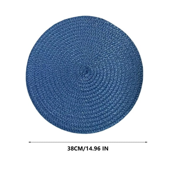Woven Table Mat Round 32cm Yarn Ramie Heat Oil Waterproof Insulation Pad Stylish Coffee Placemat Durable Easy Clean for Kitchen Dining Restaurant Home