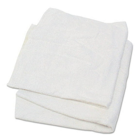 Woven Terry Rags, White, 15 X 17, 25 Lb/carton | Bundle of 2