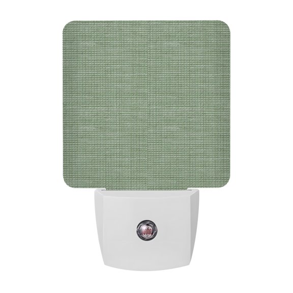 Woven Texture Night Lights, Sage Green Straw Weave Check Rustic Farm Smart Auto Dusk to Dawn Sensor Nightlights Plug-in Nightlight for Bedroom Bathroom Living Room Kitchen Hallway