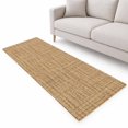 Woven Texture Runner Rug 2.6'x12', Brown Tan Linen Style Rustic ...