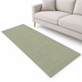 Woven Texture Runner Rug 2.6'x8', Sage Green Straw Weave Check Rustic ...