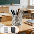 Woven Texture Square Pen Holder Desk Organizer, Cosmetics Rack ...