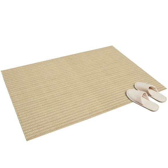 Woven Texture Washable Area Rug 2 x 3 ft Beige Straw Weave Check Rustic Farmhouse Soft Non‑Slip Rugs Stain Repellent Indoor Mats for Front Door, Narrow Hallway, Kitchen Doorway, Bedside