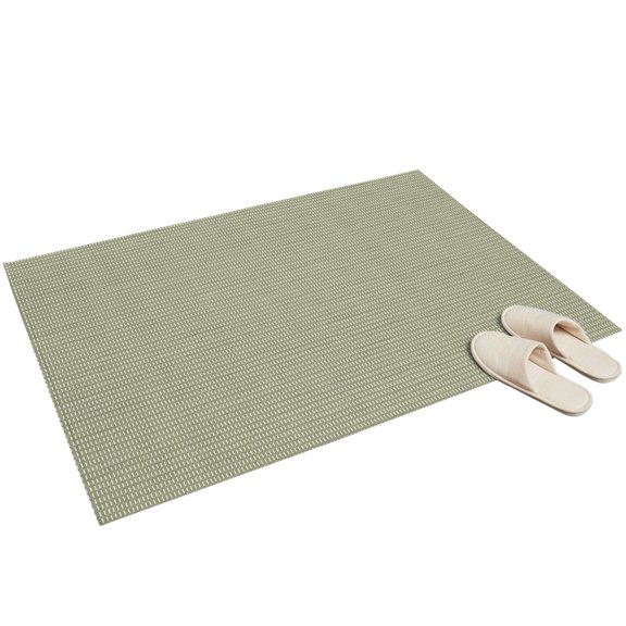 Woven Texture Washable Area Rug 2 x 3 ft Sage Green Straw Weave Check Rustic Farmhouse Soft Non‑Slip Rugs Stain Repellent Indoor Mats for Front Door, Narrow Hallway, Kitchen Doorway, Bedside