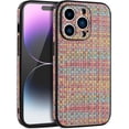 thumbnail image 1 of Woven Textured Statement Phone Case for iPhone X XS XR SE 8 7 Plus Simple Popularity Thin and Light Shell Full Protection Shockproof Back Cover(Multicolor,X/XS), 1 of 7
