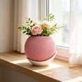 thumbnail image 1 of Woven Textured Two-Tone Small Flower Pot Decorative Bonsai Planter With Saucer For Living Room Home Desk, 1 of 6