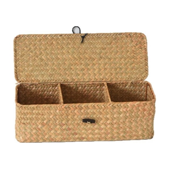 Woven Three Compartment Storage for Home Organization – Décor and Declutter Living Spaces