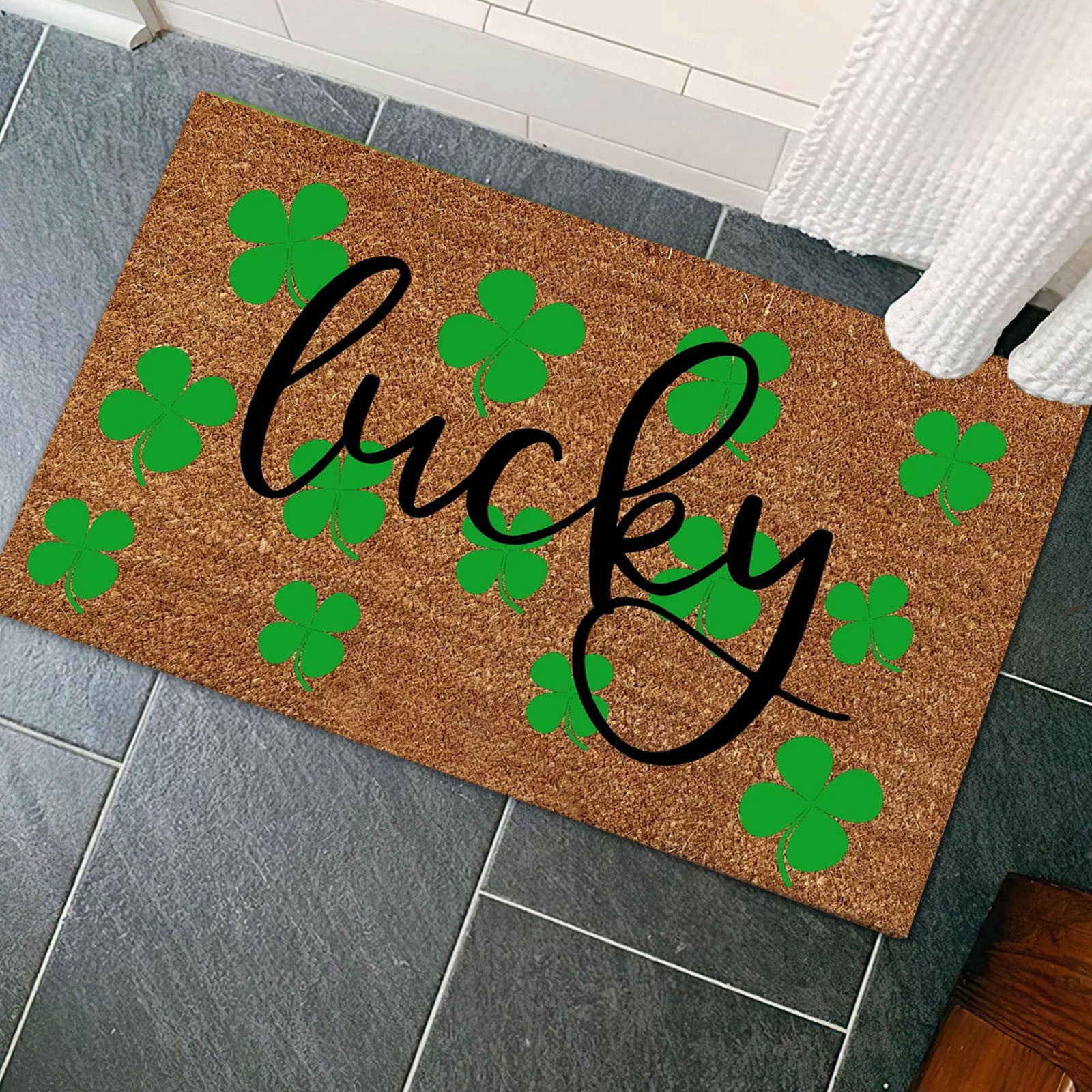 Woven Throw Blankets Irish Day Floor Mats Holiday Mats Door