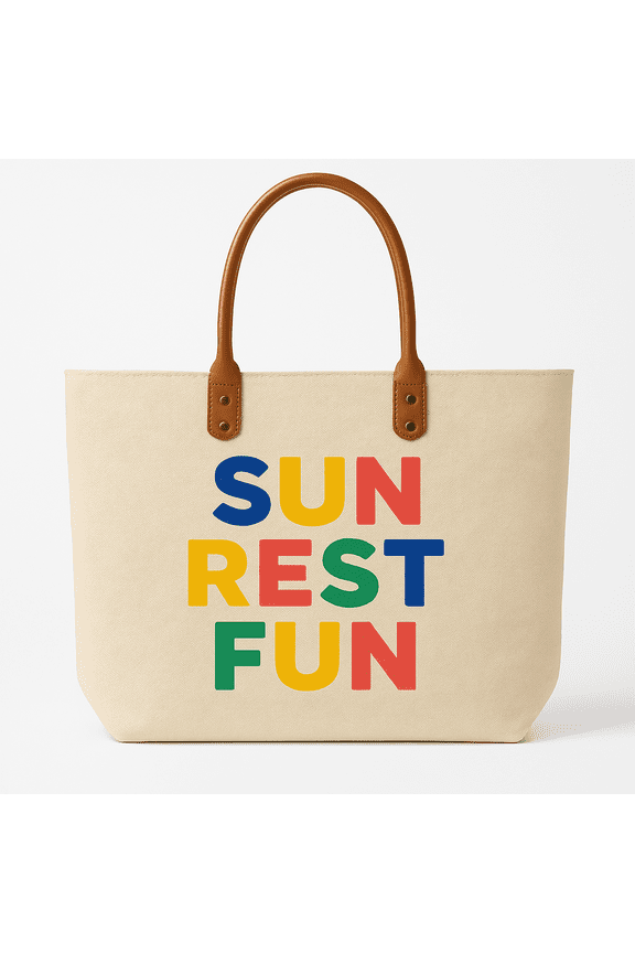 22" Travel Canteen "Sun Rest Fun" Tropical Beach Bag