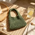 thumbnail image 1 of Woven Tote Bag 13x7.9 Inch Lightweight Cotton Rope Handbag Compact Hollow Woven Purse for Daily Beach Vacation Shopping Casual Use, 1 of 6