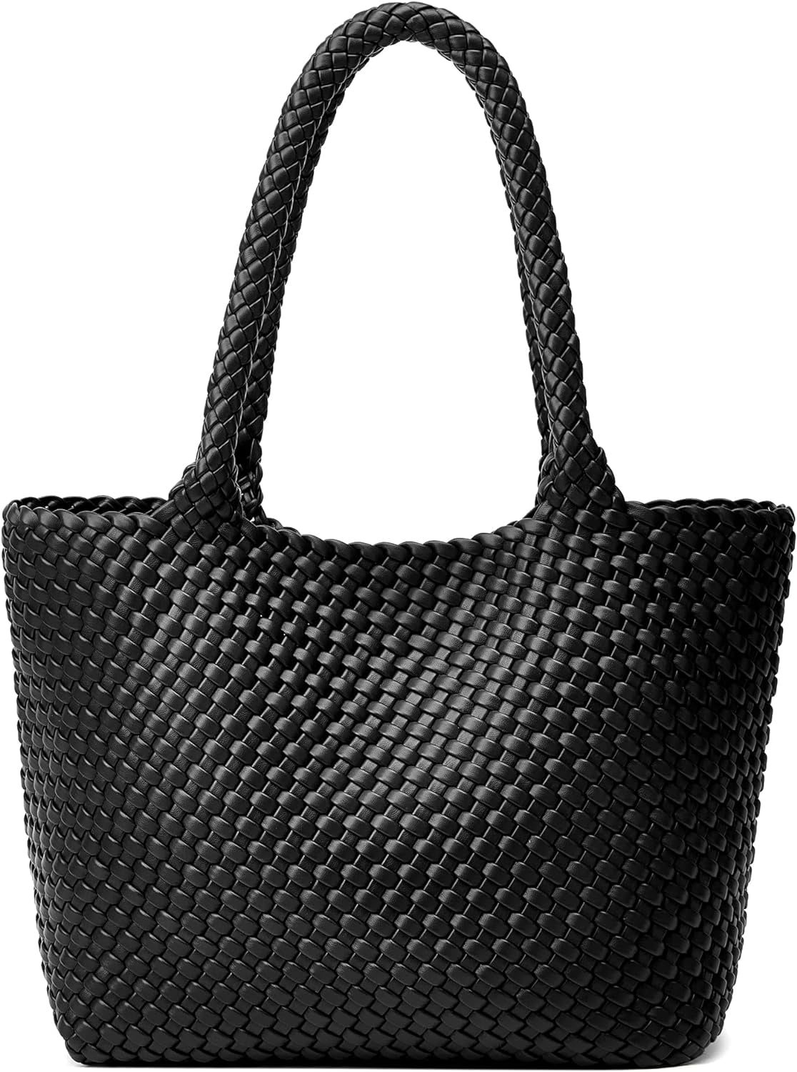 Woven Tote Bag Womens Purse: Vegan Leather Shoulder Handbags - Fashion Summer Beach Tote Bags - Large Travel Totes