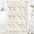 thumbnail image 1 of Woven Trends 2-Pack Floral Semi Sheer Floral Curtains for Living Room and Bedroom, Shabby Chic Botanical Light Filtering Curtains, Set of 2, 52" W x 63" L, Light Brown, 1 of 4