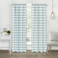 thumbnail image 1 of Woven Trends 2-Pack Semi Sheer Checkered Curtains, Rustic Farmhouse Gingham Curtains for Bedroom, Living Room, Kitchen, 2-Pack Panels, 42" W x 63" L, Light Blue, 1 of 6