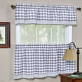 thumbnail image 1 of Woven Trends 3-Piece Tier and Valance Set, Window Kitchen Curtains Checkered Plaid Gingham Design, 29W x 36L Inches Farmhouse Tier Panels, Buffalo Cafe Curtain with Swag and Tier Pair Set, Grey, 1 of 7